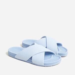 NWT J. Crew Waterproof Cross-strap EVA Sandals Slides in Misty Blue